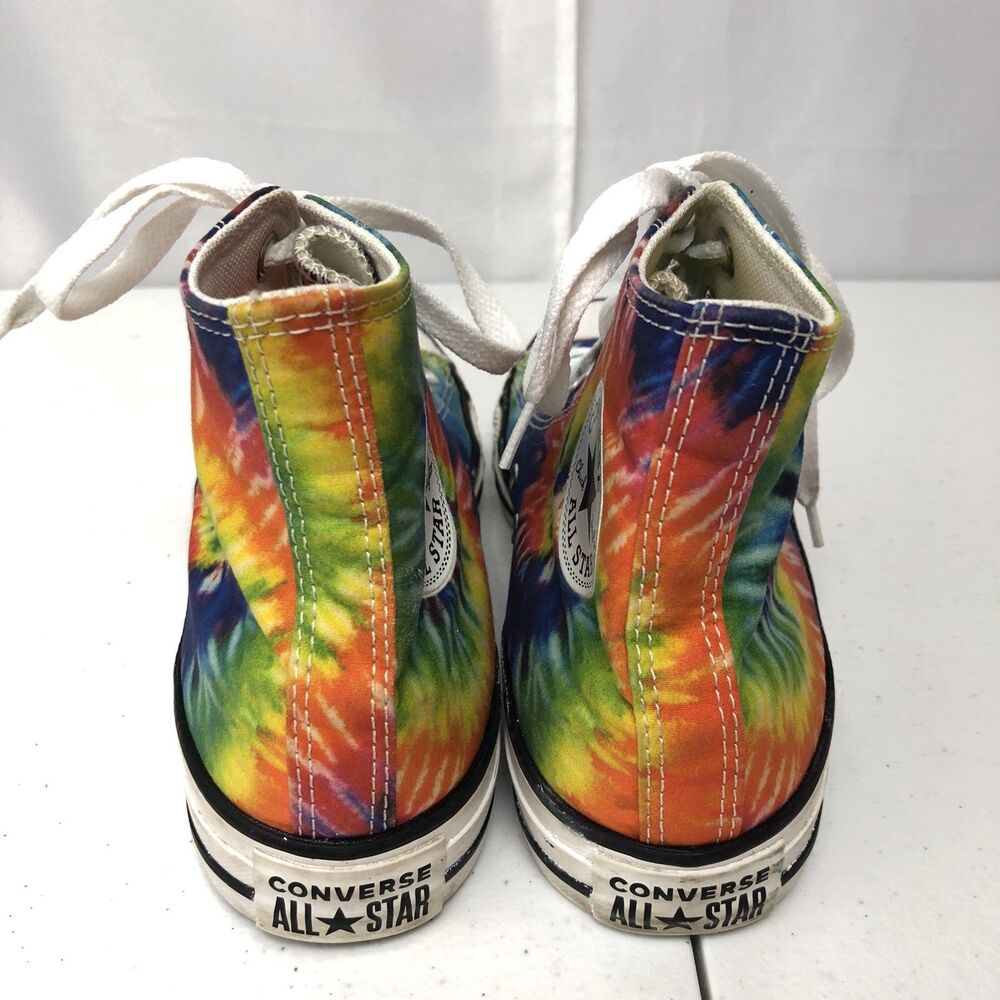 Converse Chuck Taylor All Star Shoes Womens 8.5 Tie Dye High Top Canvas Rainbow - Picture 4 of 12